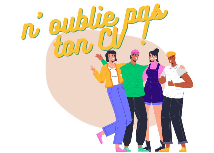 Illustration article - groupe de jeunes ''n'oublie pas ton CV !''